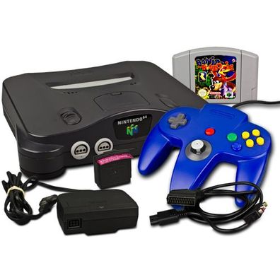 Nintendo 64 - N64 Konsole + Controller + ALLE KABEL + JUMPER PAK + BANJO Kazooie