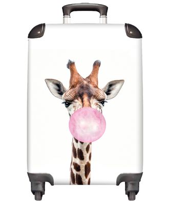 Koffer Handgepäck Trolley Rollkoffer - Rosa - Kinder - Giraffe - Kaugummi