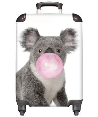 Koffer Handgepäck Trolley Rollkoffer - Koala - Kaugummi - Rosa - Grau