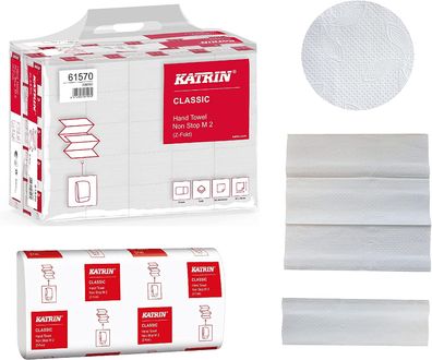 Falthandtücher / Papierhandtücher Katrin Non-Stop M2, weiß, 2-lagig, 24x24 cm, ...