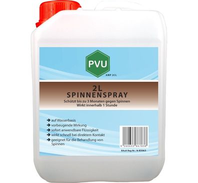 PVU 2L Anti Spinnen Spray Mittel Abwehr Gift Insekten Bekämpfen Abwehr frei EX