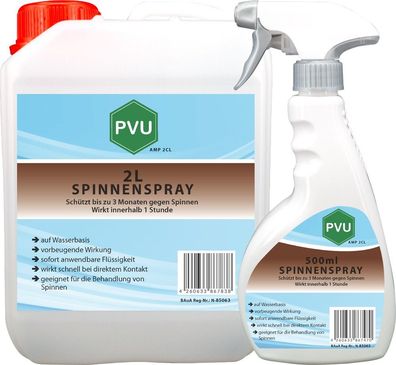 PVU 2,5L Anti Spinnen Spray Mittel Abwehr Gift Insekten Bekämpfen abwehren frei