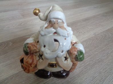 Weihnachtsmann für Teelicht - Keramik-18cm