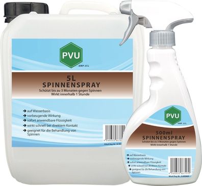 PVU 5L + 500ml Anti Spinnen Spray Mittel Abwehr Gift Insekten Bekämpfen frei EX