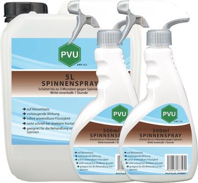 PVU 5L + 2x500ml Anti Spinnen Spray Mittel Abwehr Gift Insekten Bekämpfen frei