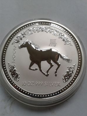 10 Dollars 2002 Australien Lunar Pferd 10 Unzen Silber 10$ 2002 Lunar Pferd