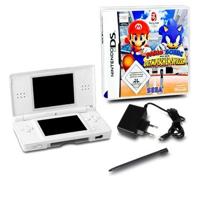DS Lite Konsole Handheld weiss #71A + Mario & Sonic bei den olympischen Spielen