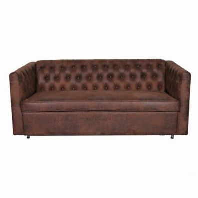 American Style Chesterfield Sofa Couch Leder Polster Braun Dreisitzer jvmoebel ®