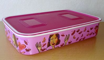 Tupperware® * * Quadro Behälter 1,1 l B-Ware * * Mädchen mit Schmetterlingen - PINK