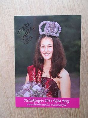 Heidekönigin 2014 Nina Berg - handsigniertes Autogramm!!!