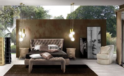 Bett Polster Design Luxus Doppel Hotel Betten Schlaf Zimmer Chesterfield Italy