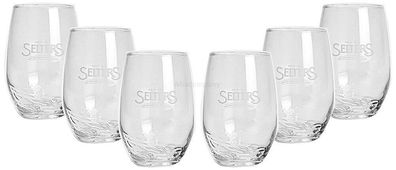 6x Selters Relief Glas 0,2 L Wasserglas Gläser 6er Set Wasser Glas