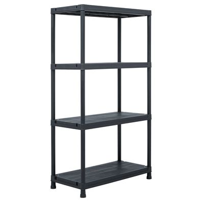 vidaXL Lagerregal Schwarz 100 kg 60 x 30 x 138 cm Kunststoff
