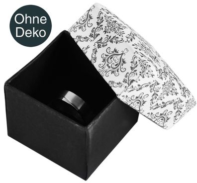 Schmuckbox 6300012-003 schwarz weißer Deckel mit Ornamentdruck 5 x 5 x 3,5 cm