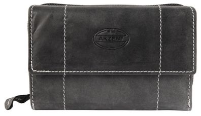 Akzent 300113-002 Damen Geldbörse aus Echtleder in schwarz 14 x 9 cm