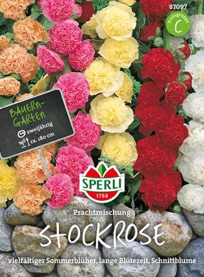 Stockrose ''Prachtmischung'' vielfältiger Sommerblüher, lange Blütezeit, Schnittblume