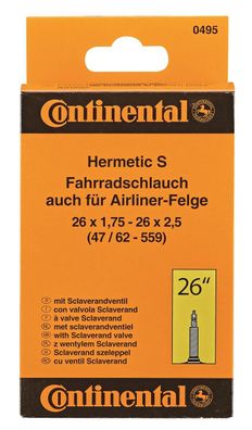 Continental 0495 Fahrradschlauch 26 x 1,75 - 2,5 (47/62-559) - Sclaverandventil
