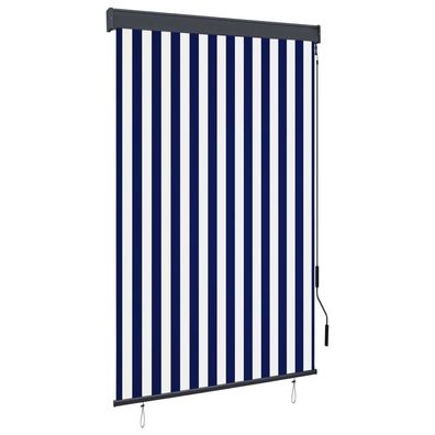 vidaXL Außenrollo 120 x 250 cm Blau und Weiß