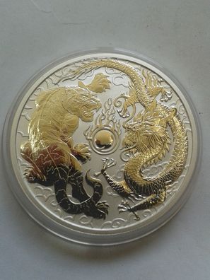 1 Dollar 2018 Australien Drache und Tiger 1 Unze Silber Drachenserie Mythologie