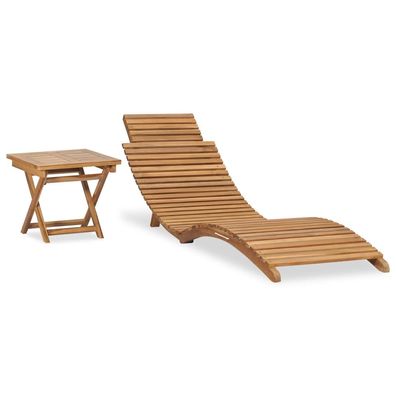 vidaXL Klappbare Sonnenliege mit Tisch Massivholz Teak