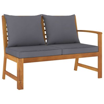 vidaXL Gartenbank 114,5 cm mit Dunkelgrauem Kissen Massivholz Akazie