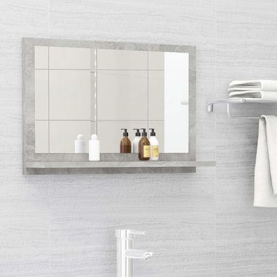 vidaXL Badspiegel Betongrau 60x10,5x37 cm Holzwerkstoff