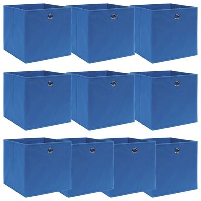 vidaXL Aufbewahrungsboxen 10 Stk. Blau 32x32x32 cm Stoff