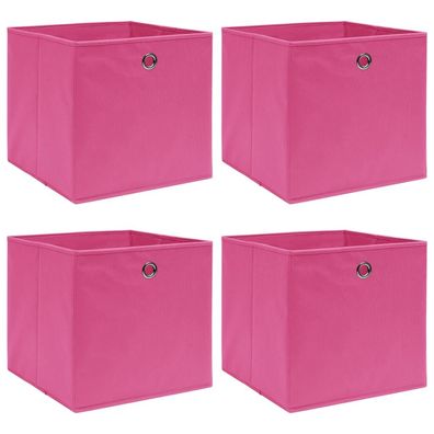 vidaXL Aufbewahrungsboxen 4 Stk. Rosa 32x32x32 cm Stoff