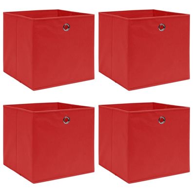 vidaXL Aufbewahrungsboxen 4 Stk. Rot 32x32x32 cm Stoff