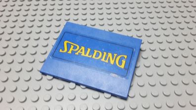 LEGO 1 Schrägstein Rampe 6x8 Blau 10 Grad 4515pb007 beklebt Spalding Set 3432