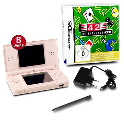 Nintendo DS LITE Konsole in ROSA #74B + ähnl Ladekabel + Spiel 42 Spieleklassiker