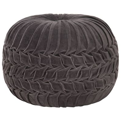 vidaXL Pouf Baumwollsamt Kittel-Design 40×30 cm Anthrazit