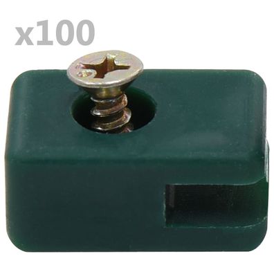 vidaXL Spanndrahthalter mit Schraube 100 Sets Grün