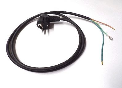 Schutzkontakt Netzkabel Stromkabel schwarz 3-adrig 1,5m 250V 16A offene Enden