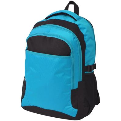 vidaXL Schulrucksack 40 L Schwarz und Blau