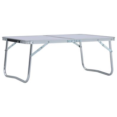 vidaXL Klappbarer Campingtisch Weiß Aluminium 60 x 40 cm