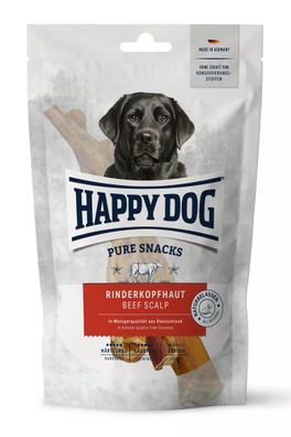 Happy Dog 250 g Rinderkopfhaut ohne Zusatzstoffe | Hundesnack Kauartikel