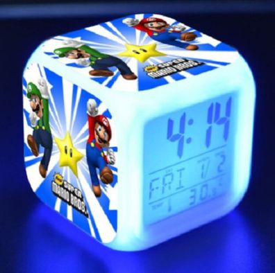 Super Mario Bros. (Luigi) - Digitaluhr / Wecker (Licht, Temperatur, Datum)
