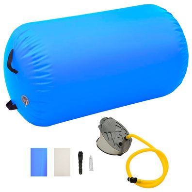 vidaXL Aufblasbare Gymnastik-Rolle mit Pumpe 100x60 cm PVC Blau