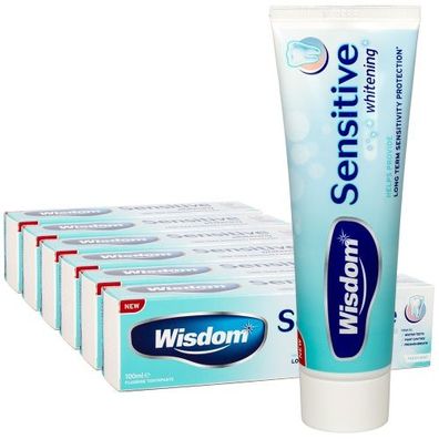 6x Wisdom Sensitive Whitening Zahnpasta 100ml