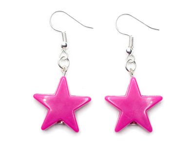 Sternen Ohrringe Miniblings Hänger Sternchen Star Weihnachten rosa