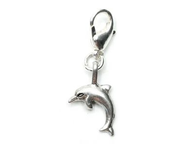 Delphin Charm Zipper Pull Anhänger Miniblings Delfin Tümmler Tauchen silber