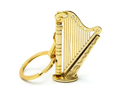 Harfe Schlüsselanhänger Miniblings Anhänger Schlüsselring Musik gold + Box