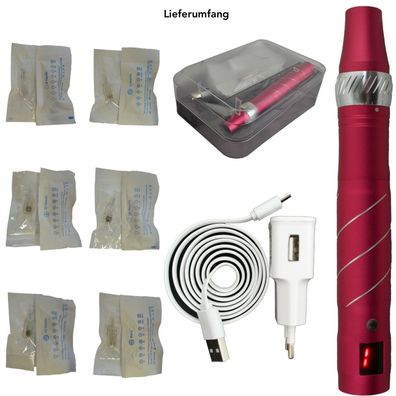 Dermapen Derma Pen Microneedling Gerät Elektrisch Anti-Aging inklusive 12 Nadeln