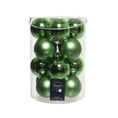 Christbaumkugeln mistletoe green - Glanz & Matt - Mistelgrün 16 Stück Glas 8 cm Durch