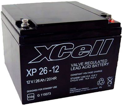 XCell Bleiakku XP26 -12 12V 26Ah Pb M5 Innengewinde