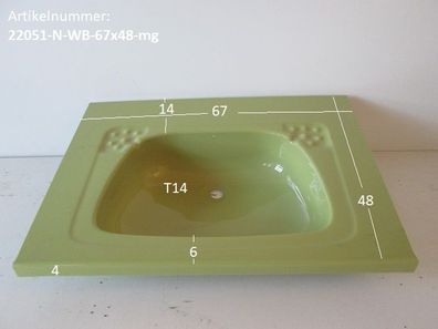 Waschbecken ca 67x48 moosgrün (Lagerware -> Neuware mit Lagerspuren) für Wohnwagen...