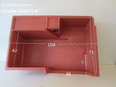 Duschwanne Terracotta 104 x 71 Wohnmobil / Wohnwagen (Einstieg rechts) zB Hobby 460