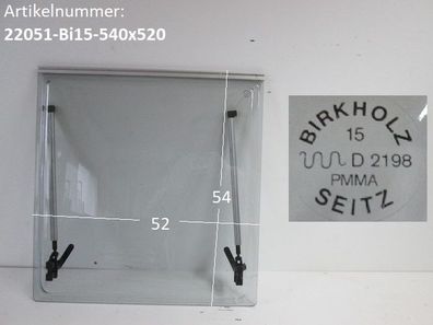 Wohnwagenfenster Birkholz15 D2198 PMMA ca 54 x 52 (Fendt / Tabbert) neue Lagerware