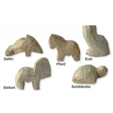AMI Speckstein Formen Set Rohlinge aus Delfin Pferd Eule Elefant Schildkröte